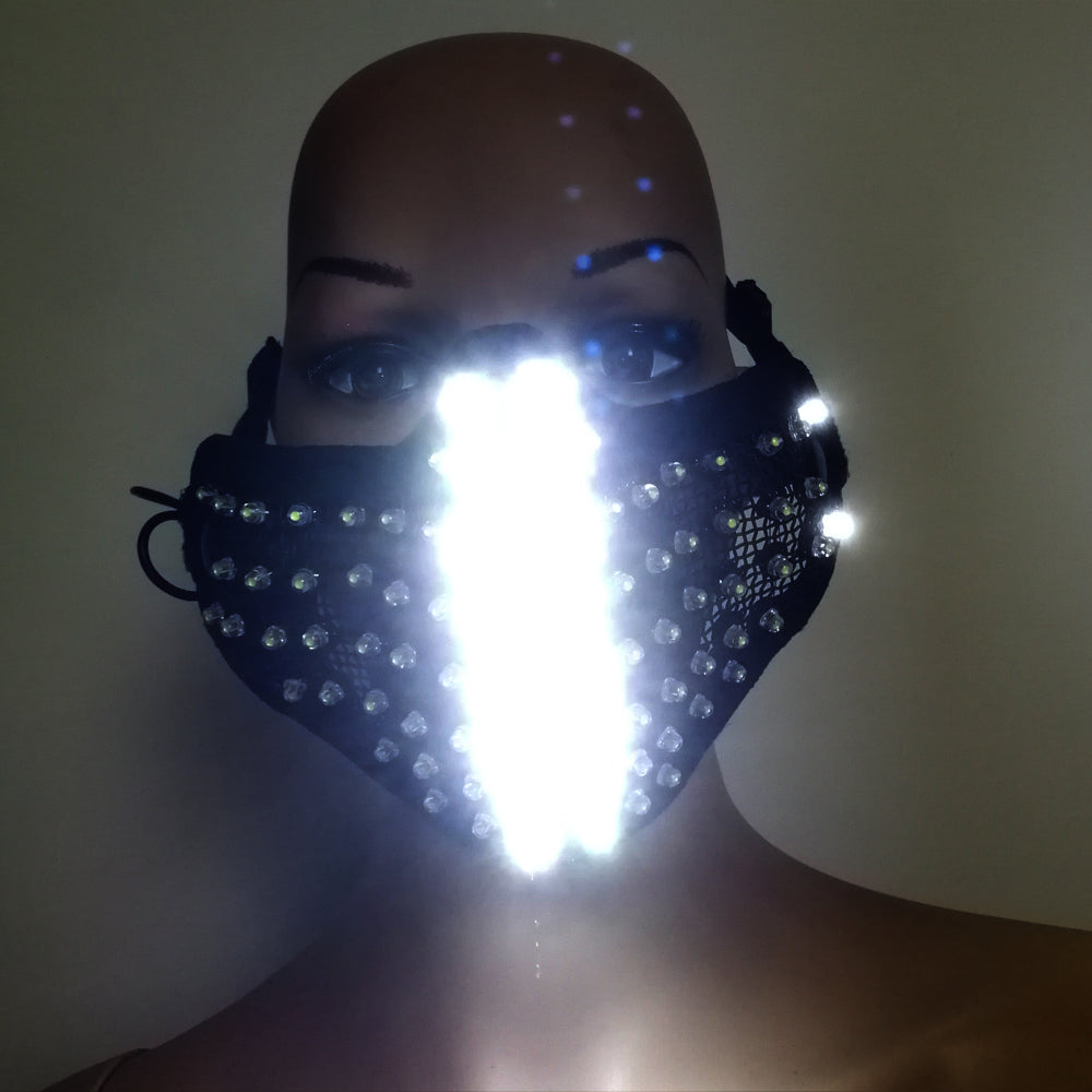 Máscaras de luz LED brillante Hero Face Guard PVC Masquerade Party Halloween Birthday LED Máscaras