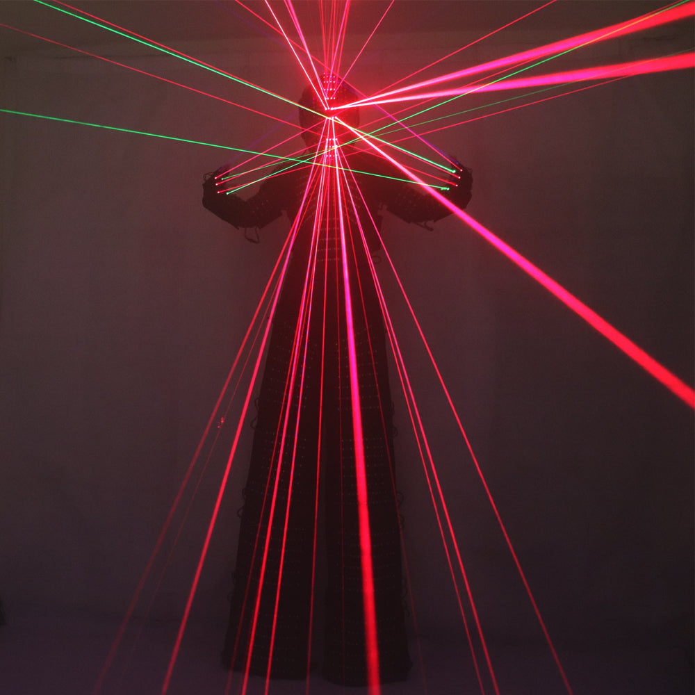 LED-Roboteranzüge Roboterkostüm David Guetta LED-Roboteranzug mit Laserhelmhandschuhen Beleuchtete Kryoman-Roboter-Led-Stelzen-Kleidung