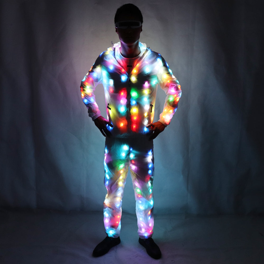 LED Luminous Couple Suit Unisex LED Luminous Jacket Christmas Halloween Party Cospaly Costume