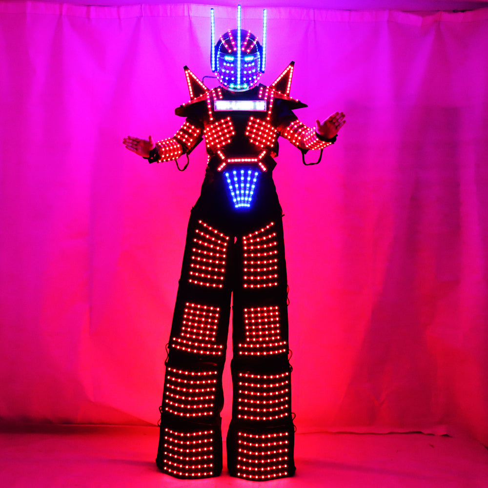 LED Light Suits Robot Clothes LED Stilts Walker Costume LED Robot Suits Party Ballroom Disco Nightclub Stage Robot Dress Show