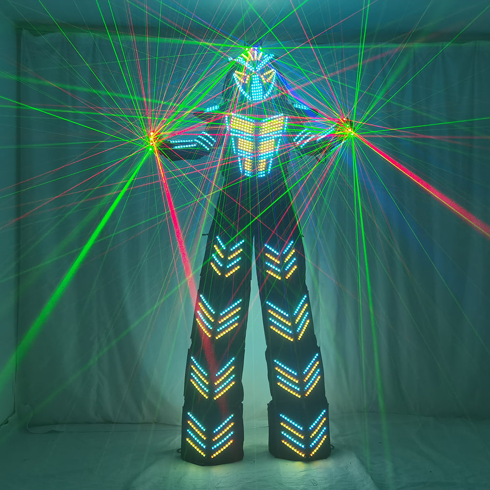 LED Robot Suits Luminous Costume David Guetta LED Robot Suit Illuminated Kryoman Robot Led Stilts Clothes