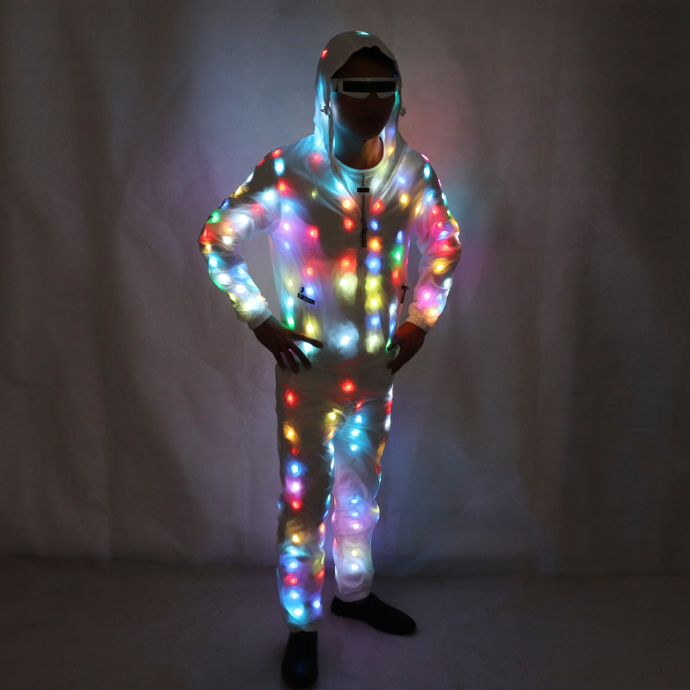 LED Luminous Couple Suit Unisex LED Luminous Jacket Christmas Halloween Party Cospaly Costume