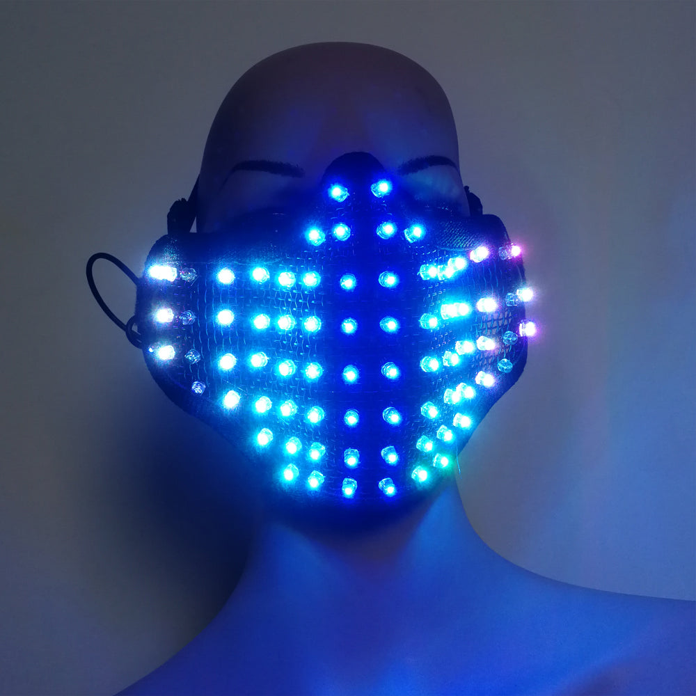 Coloridas máscaras LED Hero Face Guard PVC Masquerade Party Halloween Birthday LED Máscaras