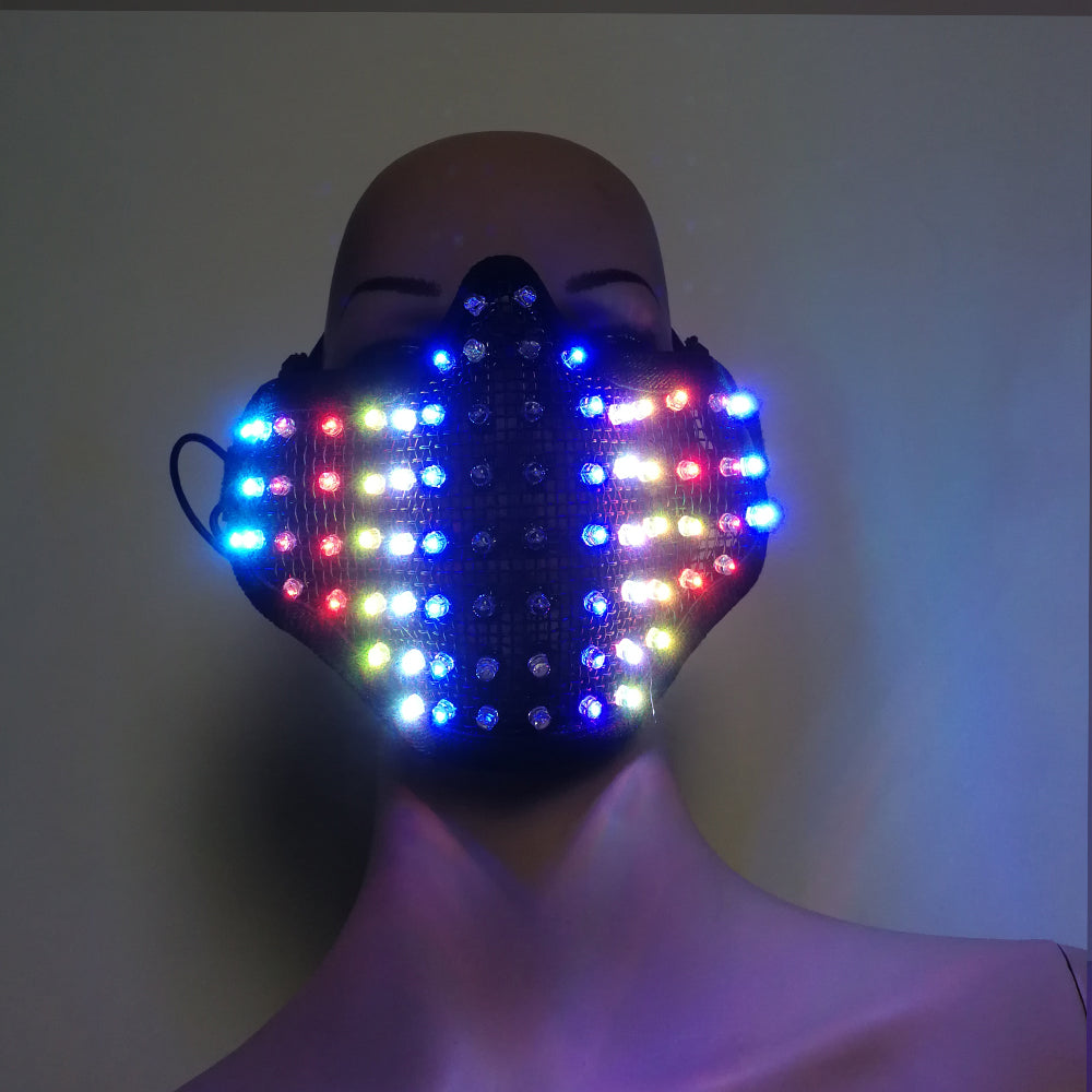 Coloridas máscaras LED Hero Face Guard PVC Masquerade Party Halloween Birthday LED Máscaras