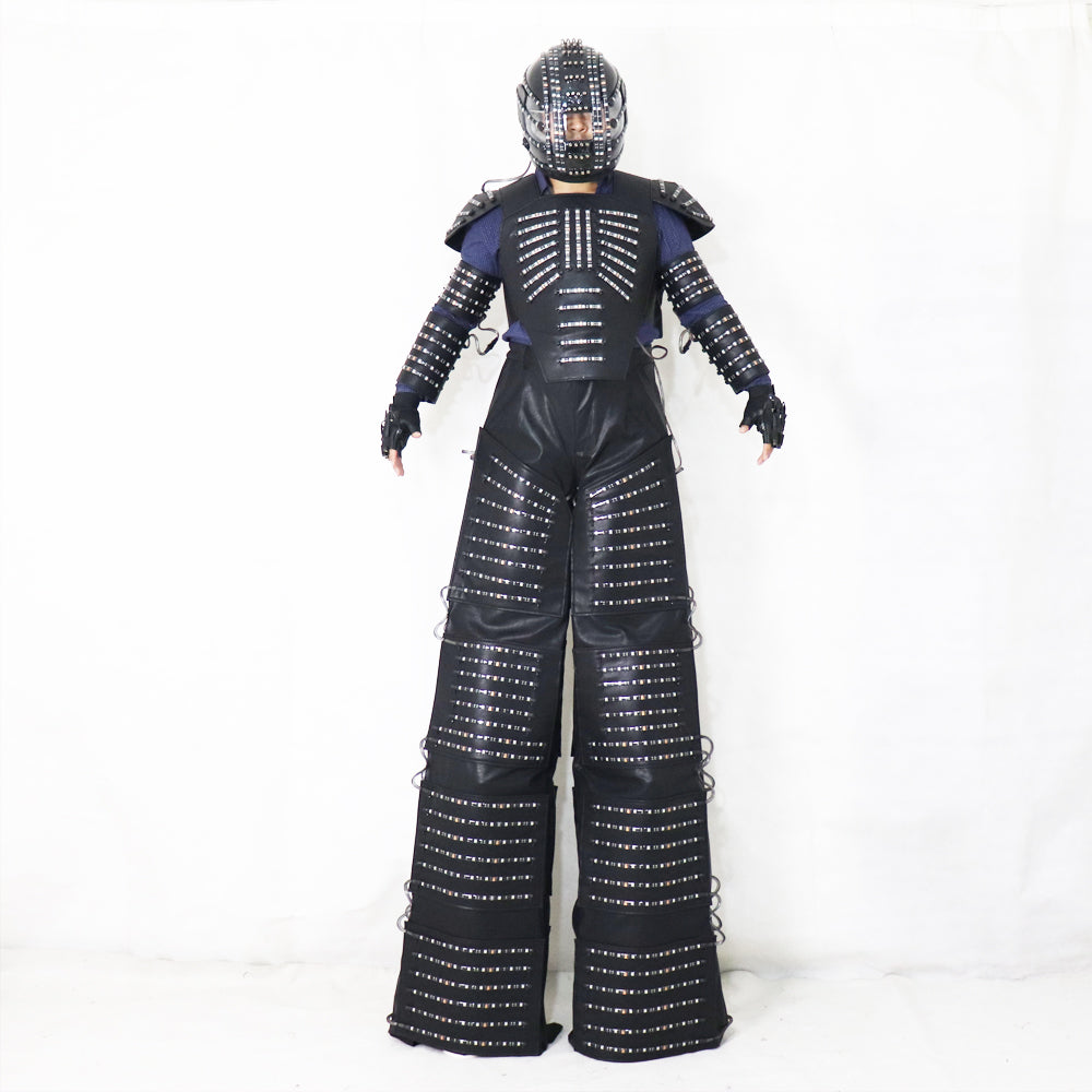 LED-Roboteranzüge Roboterkostüm David Guetta LED-Roboteranzug mit Laserhelmhandschuhen Beleuchtete Kryoman-Roboter-Led-Stelzen-Kleidung