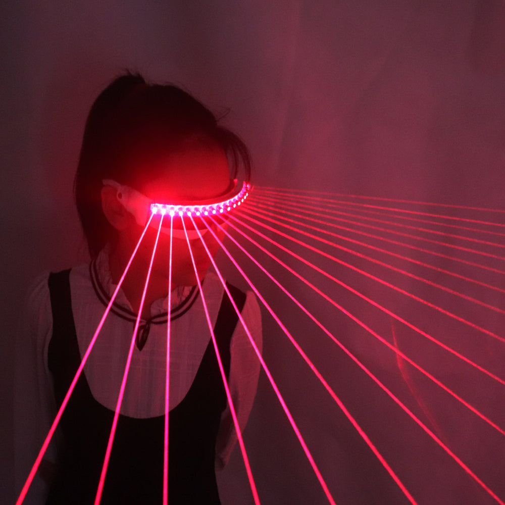 650nm Red Laser Glasses Party LED Sunglasses 18pcs Laser Influx of People Stage Flashing Glass Gogo Show Supplies