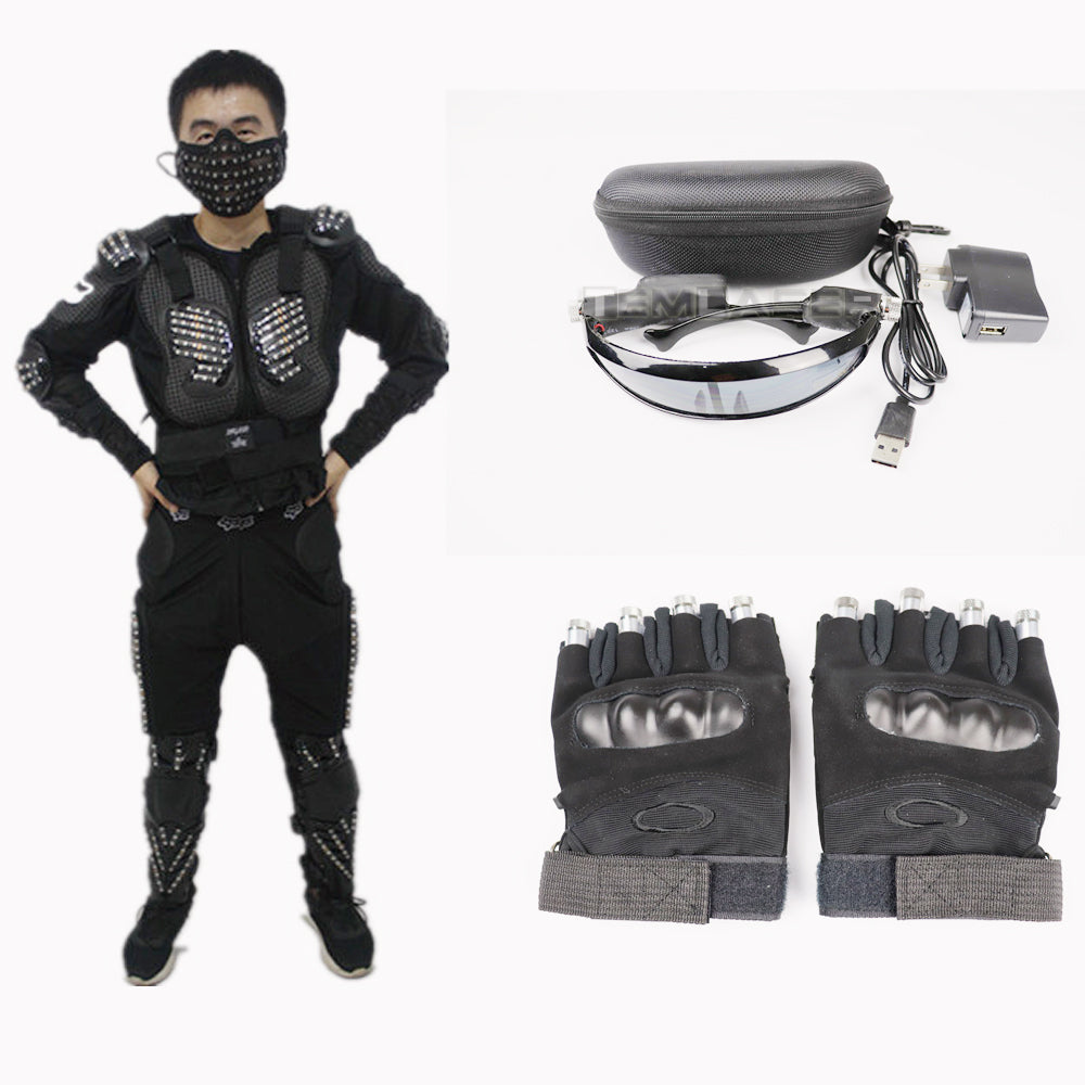 Green Laser Armor Suit LED Glow Vest Waistcoat Laser Gloves and Glasses for Bar EDM Party Performances
