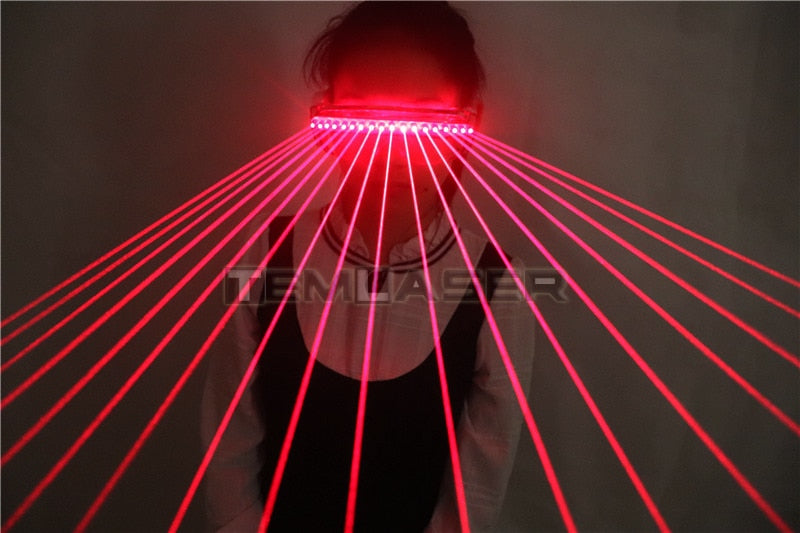 650nm Red Laser Glasses Party LED Sunglasses 18pcs Laser Influx of People Stage Flashing Glass Gogo Show Supplies