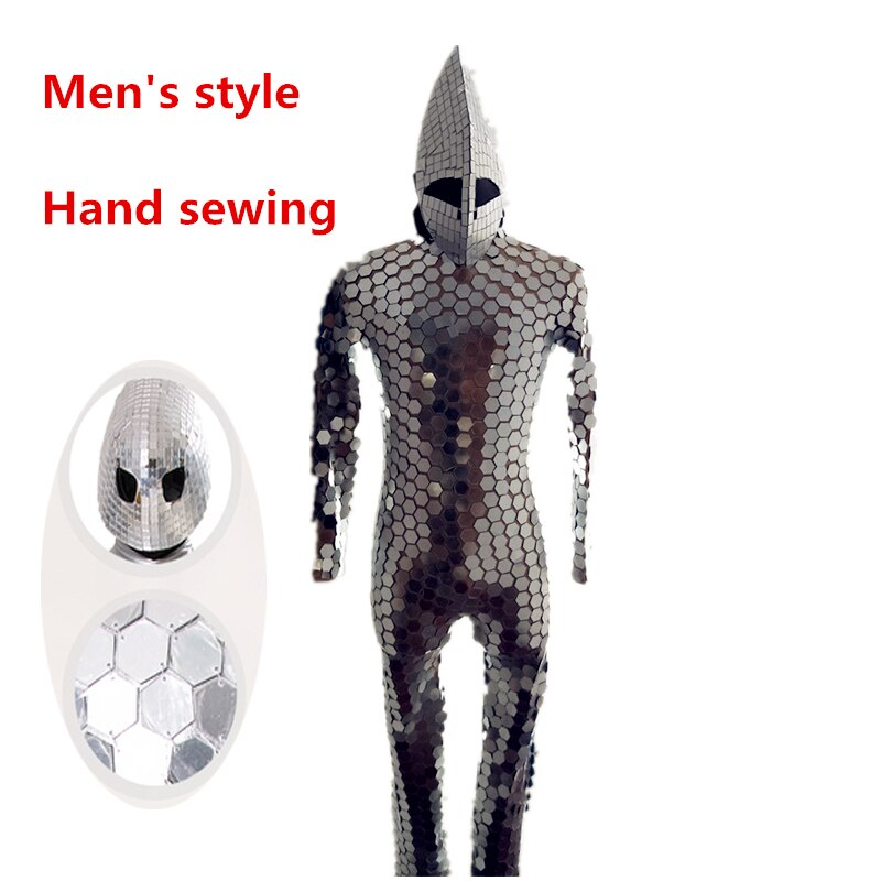 Mirror Costume Women Men Mirror Dress Stage Costume Ds Party Performance Nightclub Jumpsuit - Temlaser.net
