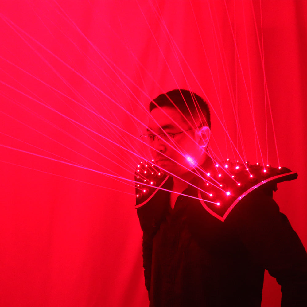 Roter Laseranzug, LED-Weste, leuchtende Weste Laserhandschuhe Brille für Lasershow