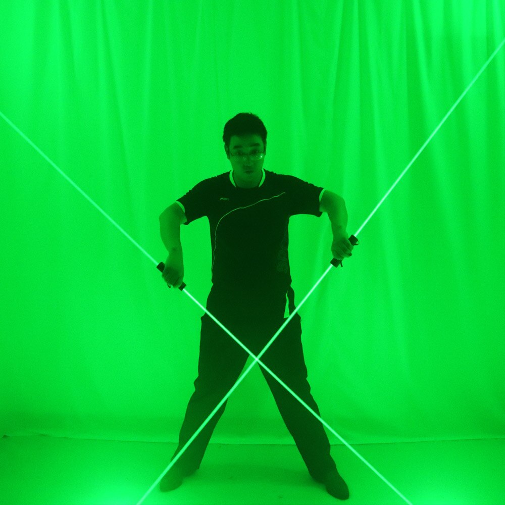 Mini espada láser Bule roja verde de doble dirección para espectáculo de hombre láser