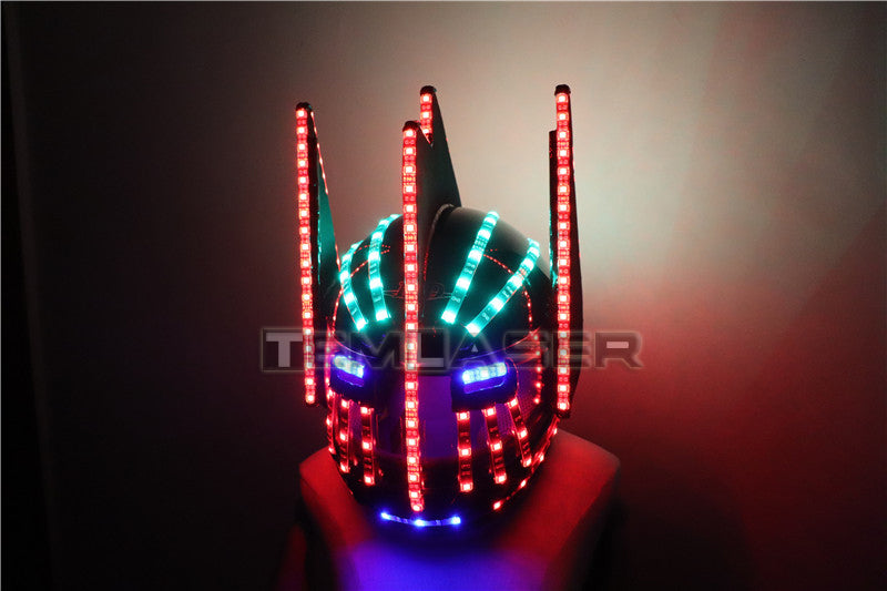 LED Helmets Fashion Luminous Flashing Marquee Glowing Helmet Waterfall Flow LED Robot Helmet Suits Accessories