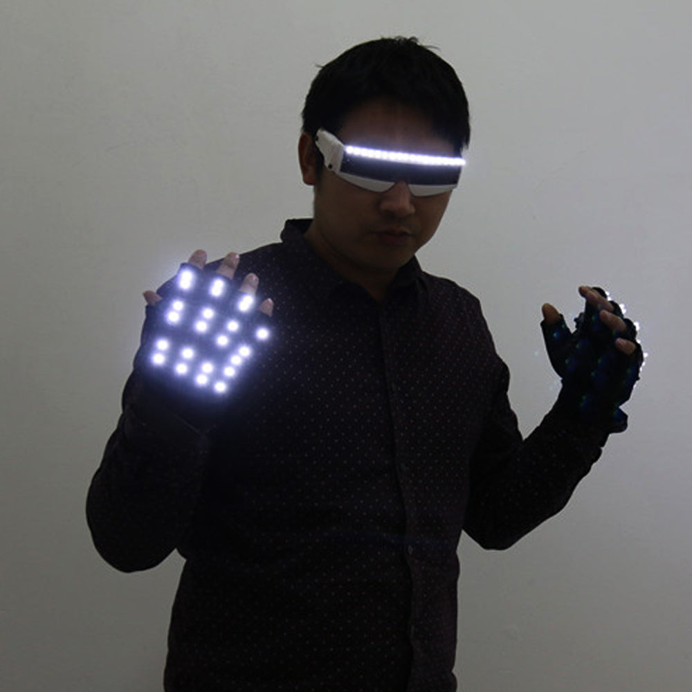 LED-Handschuhe blinken Skeleton Stage Requisiten Flash-Handschuhe für Holiday Party Events Shows