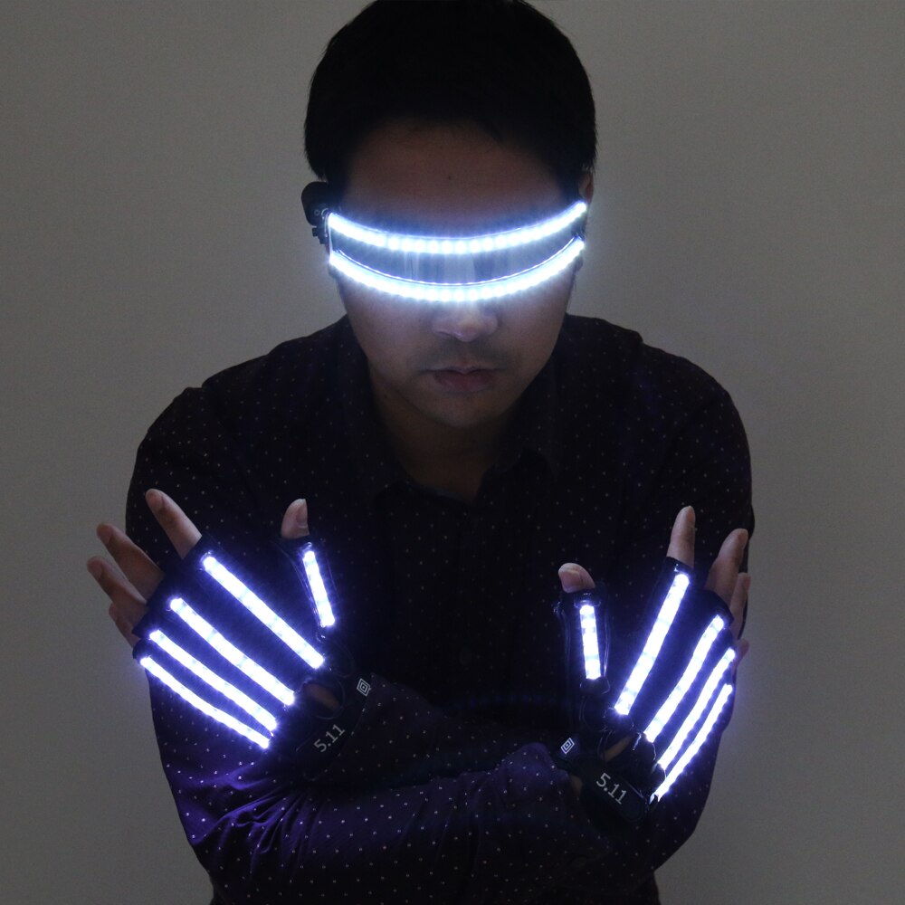 Bright LED Stage Costumes LED Gloves Luminous LED Glasses Laser Stage Props LED Iuminous Costumes