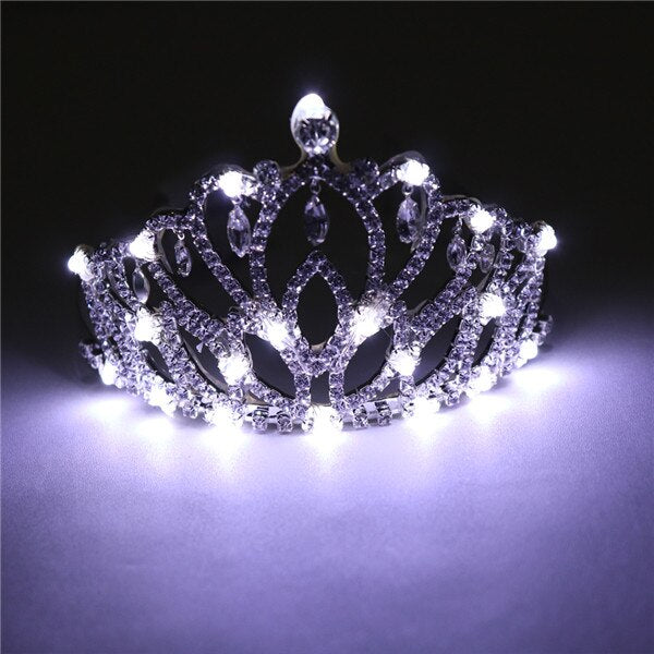 Ruban scintillant, couronne de LED, ceinture de cheveux scintillant, coiffure brillante, couronne de forage d 'eau.