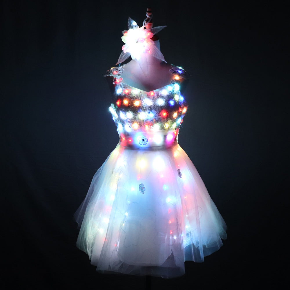 Bride Light Up Luminous Clothes LED Costume Ballet Tutu Led Dresses for Dancing Skirts Wedding Party