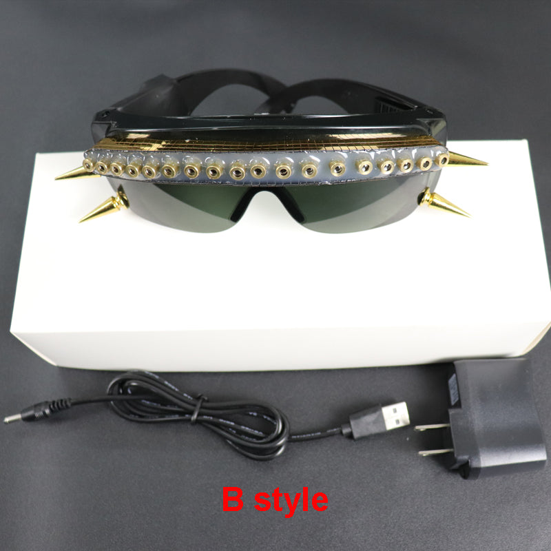 650nm Red Laser Glasses Party LED Sunglasses 18pcs Laser Influx of People Stage Flashing Glass Gogo Show Supplies