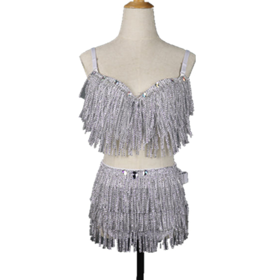 Abiti LED Reggiseno incandescente Pantaloncini Abiti luminosi Moda Cintura Spettacoli Viso riflettente Reggiseno nappato Danzatrice del ventre Accessorio