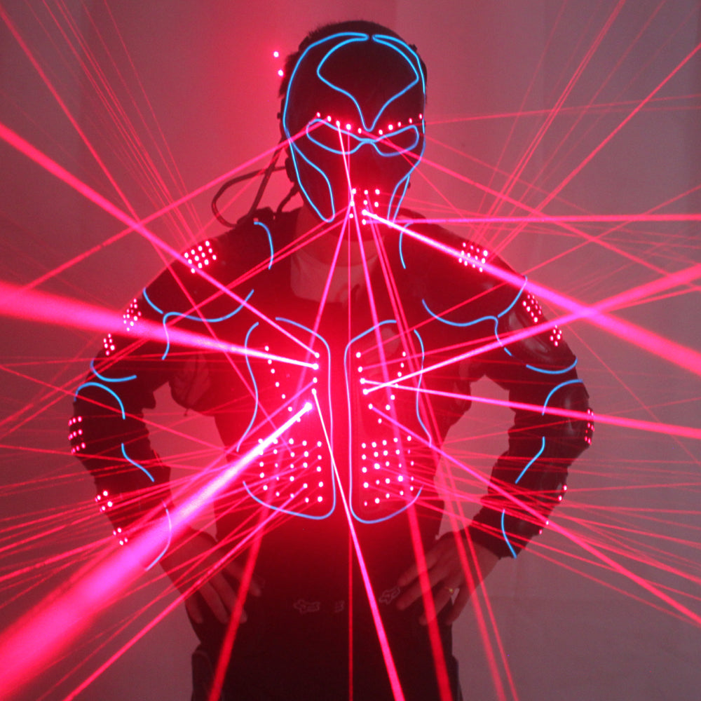 Laser Robot Suits Red Laser Waistcoat LED Clothes 650nm Laser Man Stage Costumes for Nightclub Performers