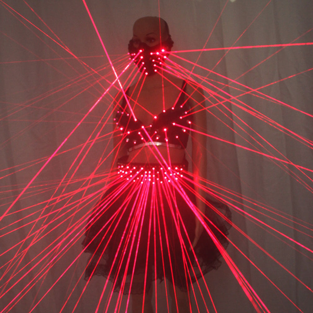 Lady Abbigliamento Laser Reggiseno e cintura Laser Laser rosso per night club Led da donna luminoso Vestito laser Show