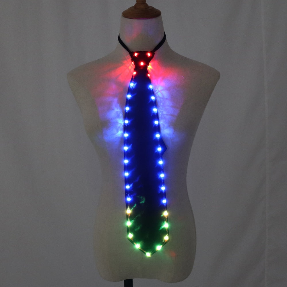 New LED Light Up Mens Bow Tie Luminous Necktie Wadding Party Christmas Costume Glowing Bow Tie Dance Party Supplies