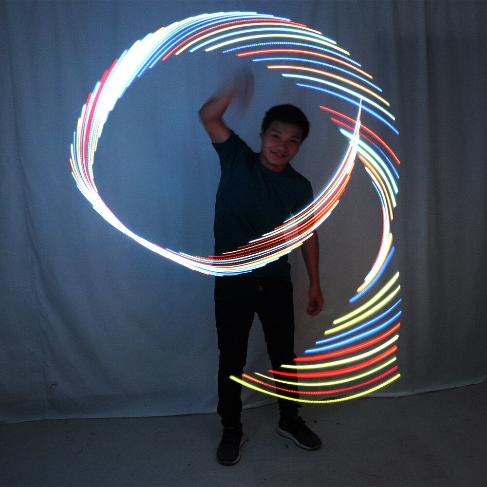 Cinta LED para gimnasia rítmica, cintas luminosas coloridas para gimnasio, baile Rgb, cinta Led Poi brillante para danza del vientre, accesorios para las manos