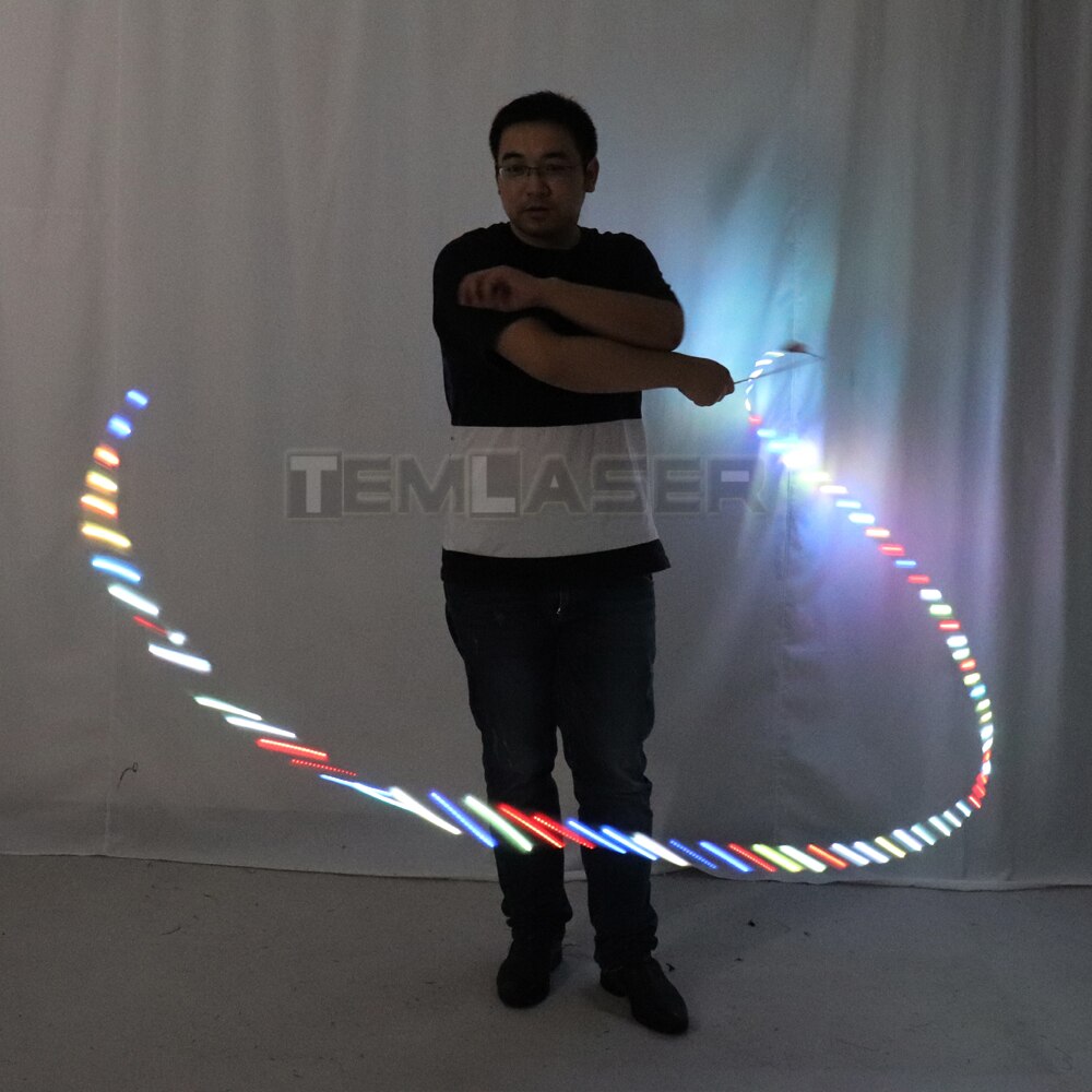 Cinta LED para gimnasia rítmica, cintas luminosas coloridas para gimnasio, baile Rgb, cinta Led Poi brillante para danza del vientre, accesorios para las manos