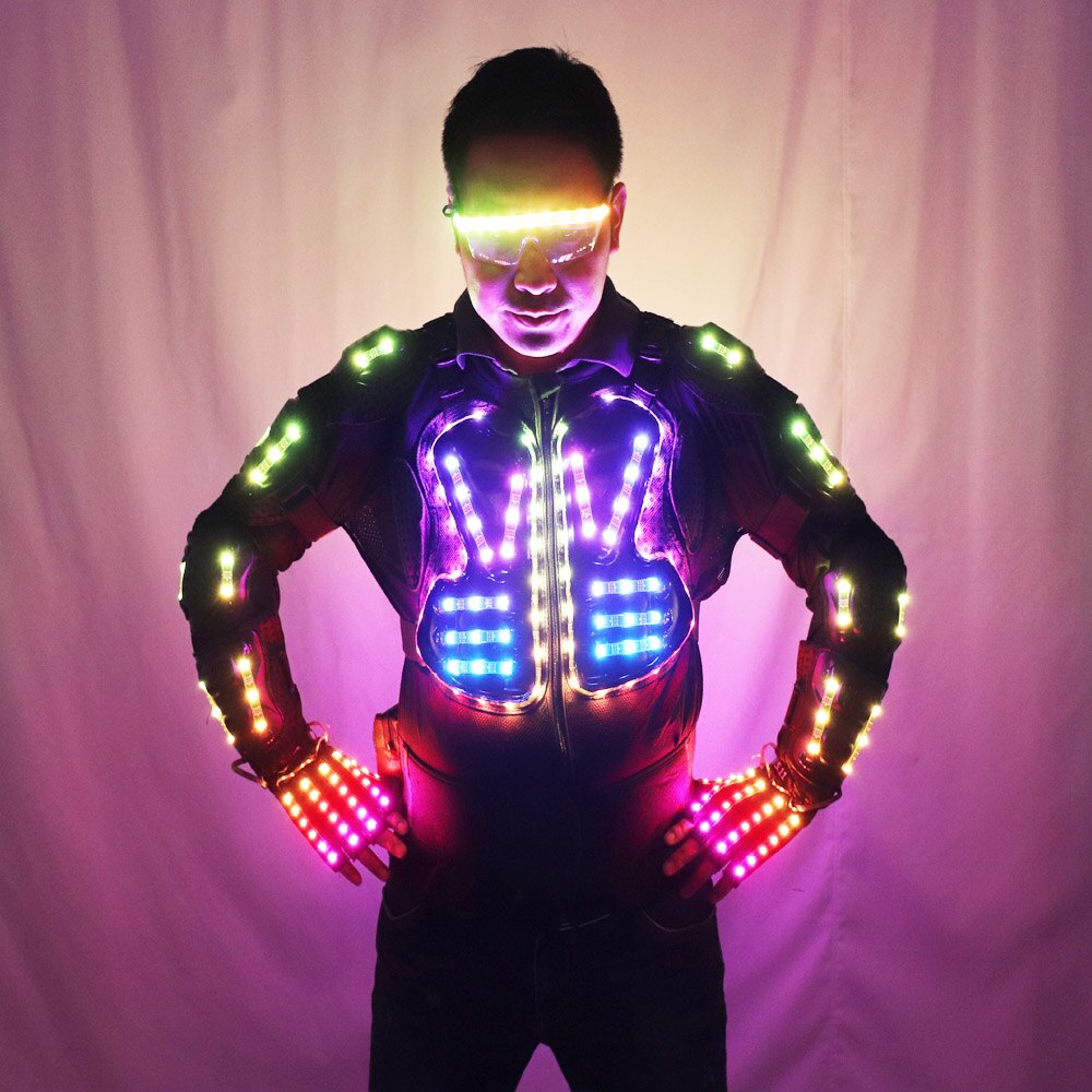 Full Color LED Luminous Armor Light Up Chaqueta Brillante Trajes Traje