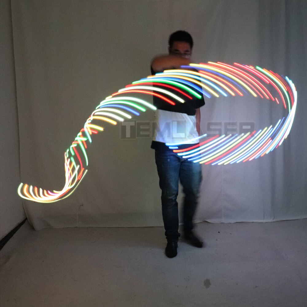 Cinta LED para gimnasia rítmica, cintas luminosas coloridas para gimnasio, baile Rgb, cinta Led Poi brillante para danza del vientre, accesorios para las manos