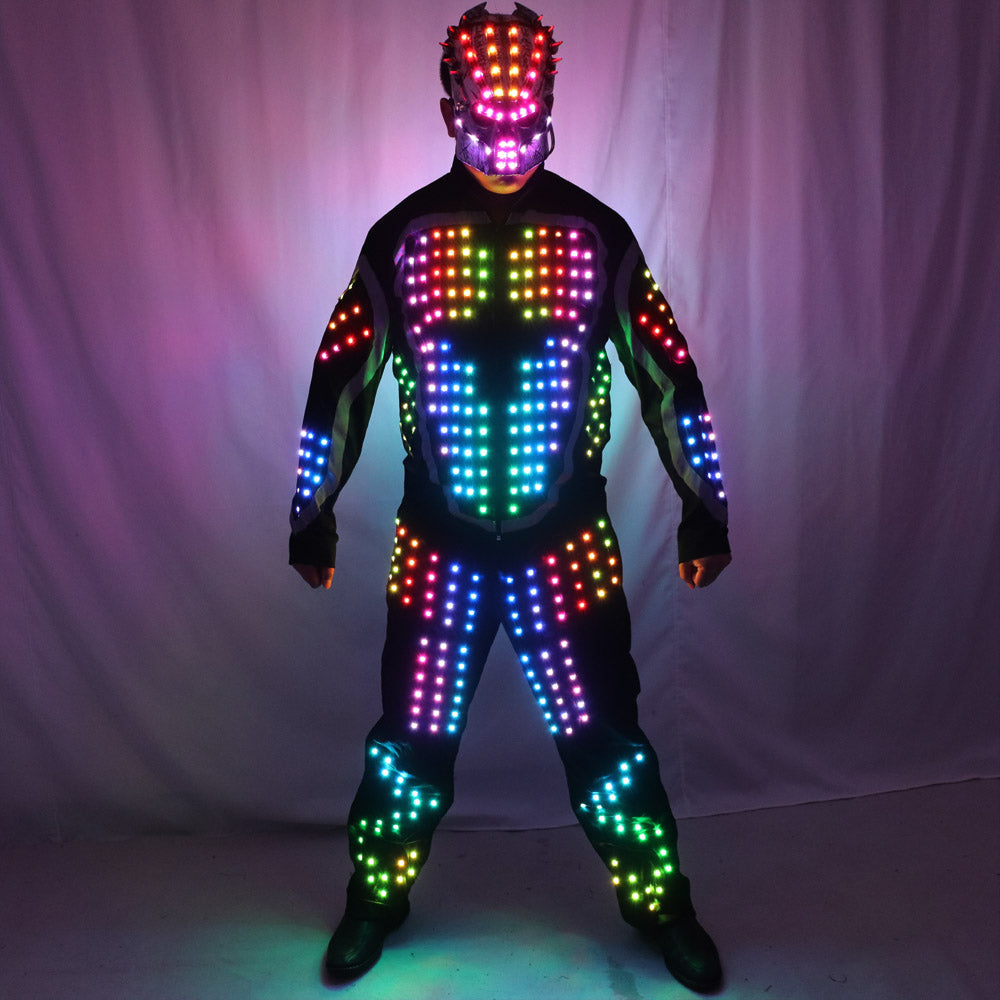 Digital LED Luminous Armor Light Up Jacket Glowing Costumes Suit Bar Nightclub Party Performance Costume Parade Float Decoration