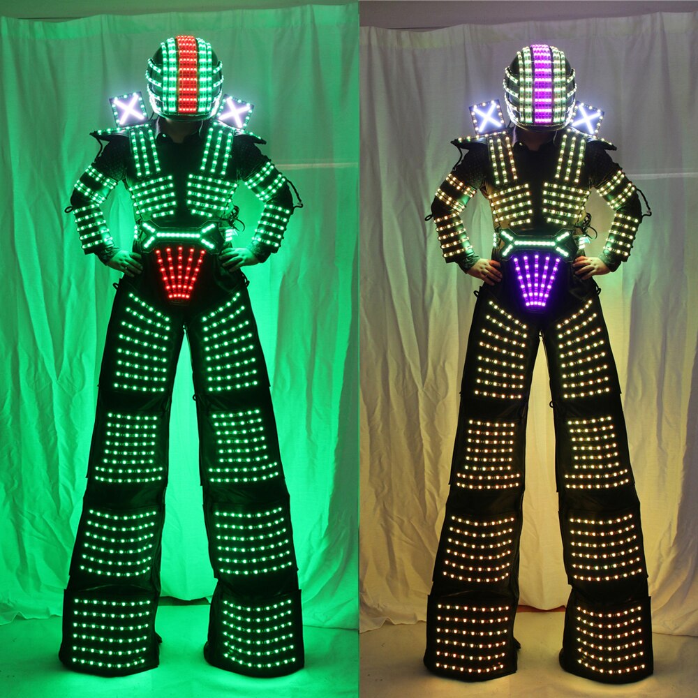 Traje De Robot LED Laser Suit Costume Clothing Used with High Heel Predator Led Costume