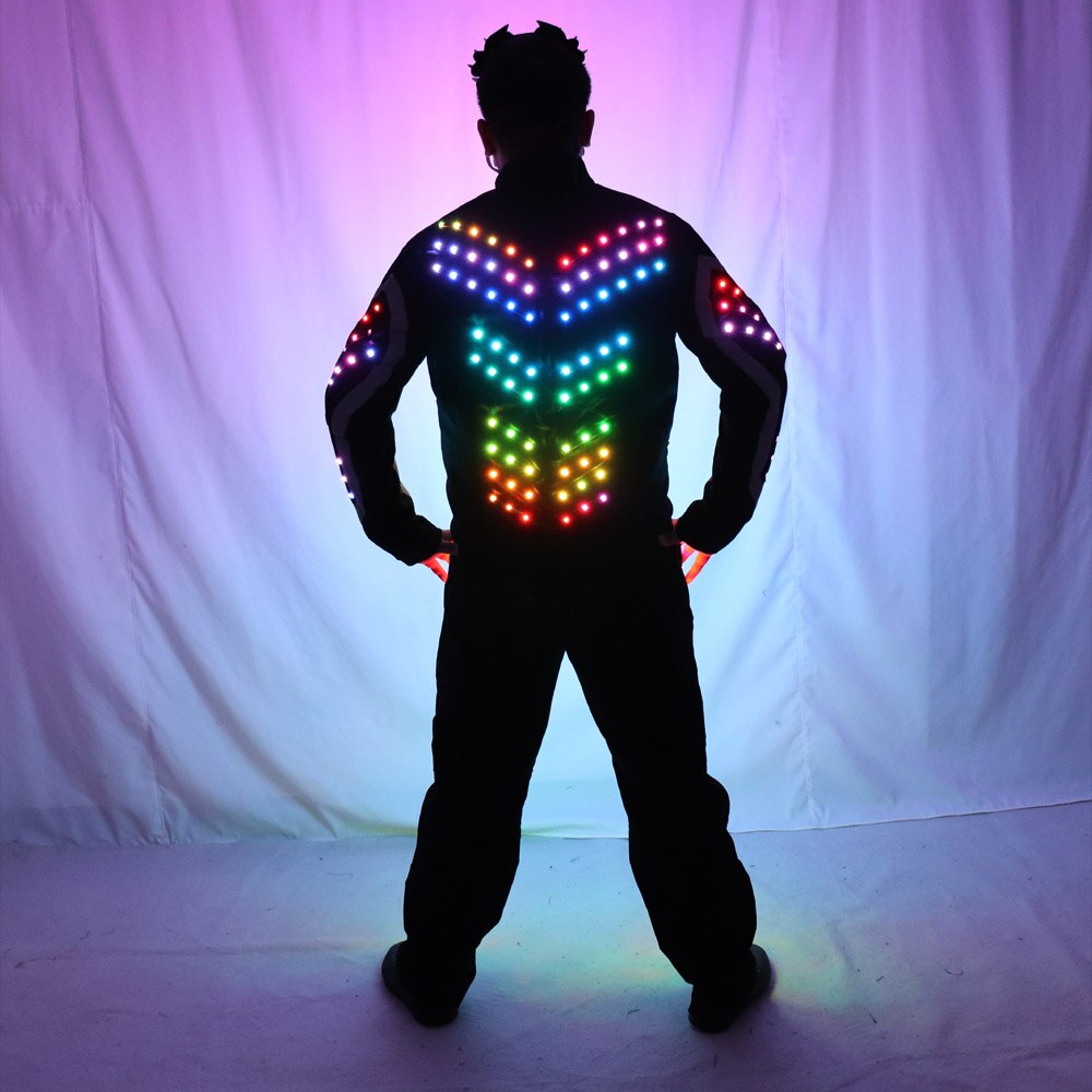 Digital LED Luminous Armor Light Up Jacket Glowing Costumes Suit Bar Nightclub Party Performance Costume Parade Float Decoration