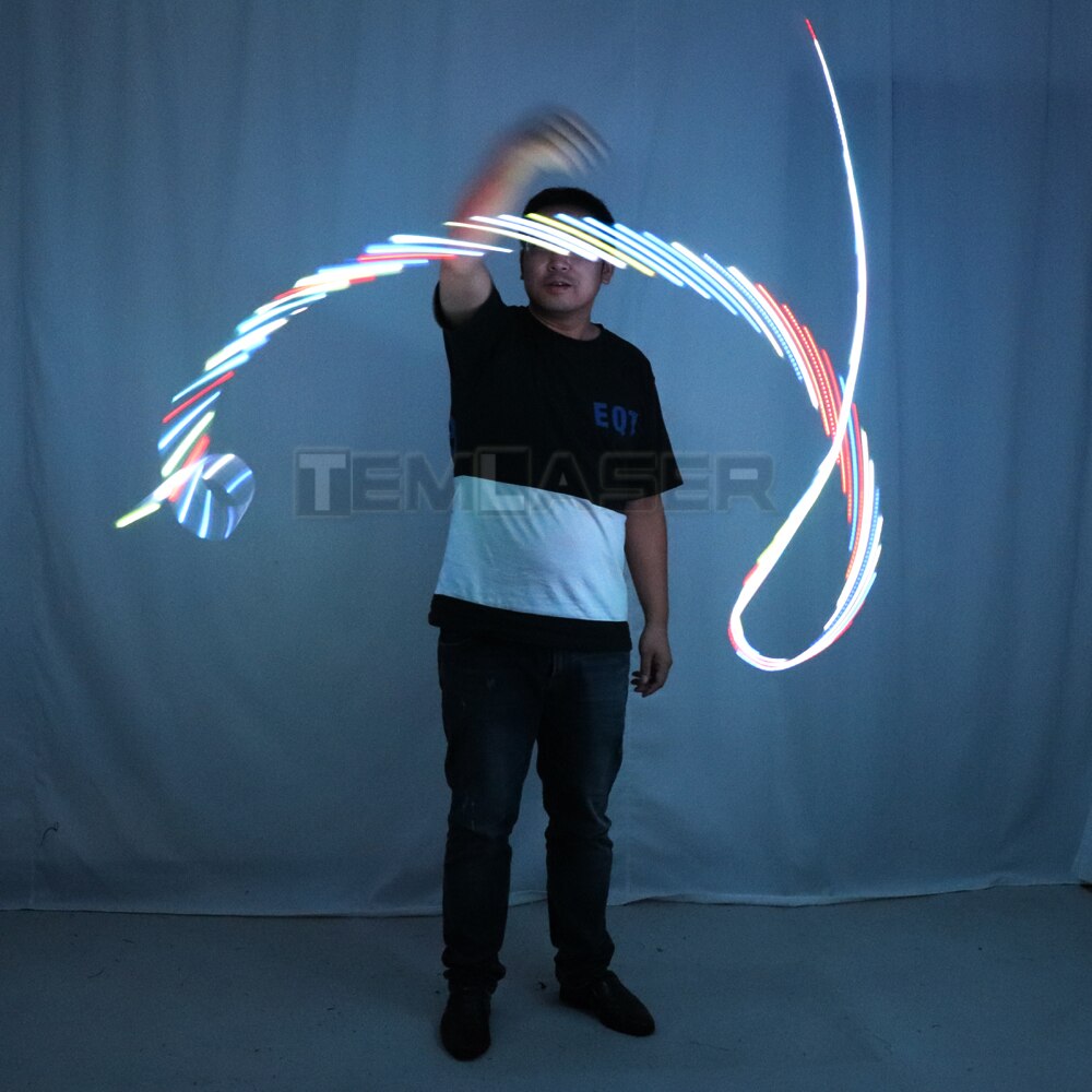 Cinta LED para gimnasia rítmica, cintas luminosas coloridas para gimnasio, baile Rgb, cinta Led Poi brillante para danza del vientre, accesorios para las manos