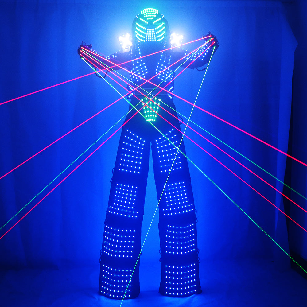Robot de Traje De CONDUJO paseante de zancos CONDUJO traje del pleito del robot ligero que viste acontecimiento traje de Kryoman robot de Disfraz De conducido