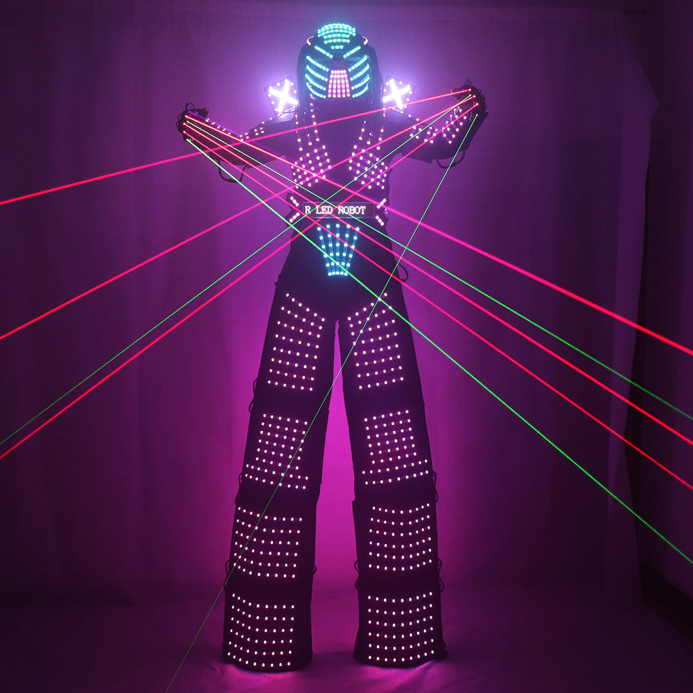 Traje De Robot LED Stilts Walker LED Light Robot Suit Costume Clothing  Event Kryoman Costume Led Disfraz De Robot