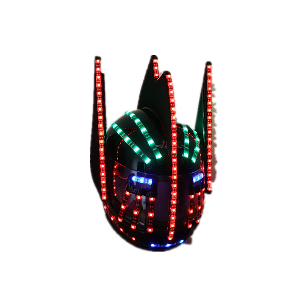 Cascos LED Moda Carpa intermitente luminosa Casco brillante Cascada Flujo LED Robot Casco Trajes Accesorios
