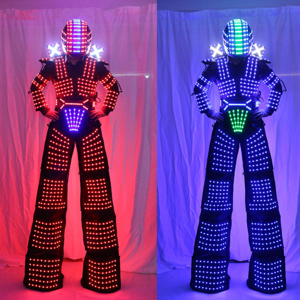 Traje De Robot LED Laser Suit Costume Clothing Used with High Heel Predator Led Costume