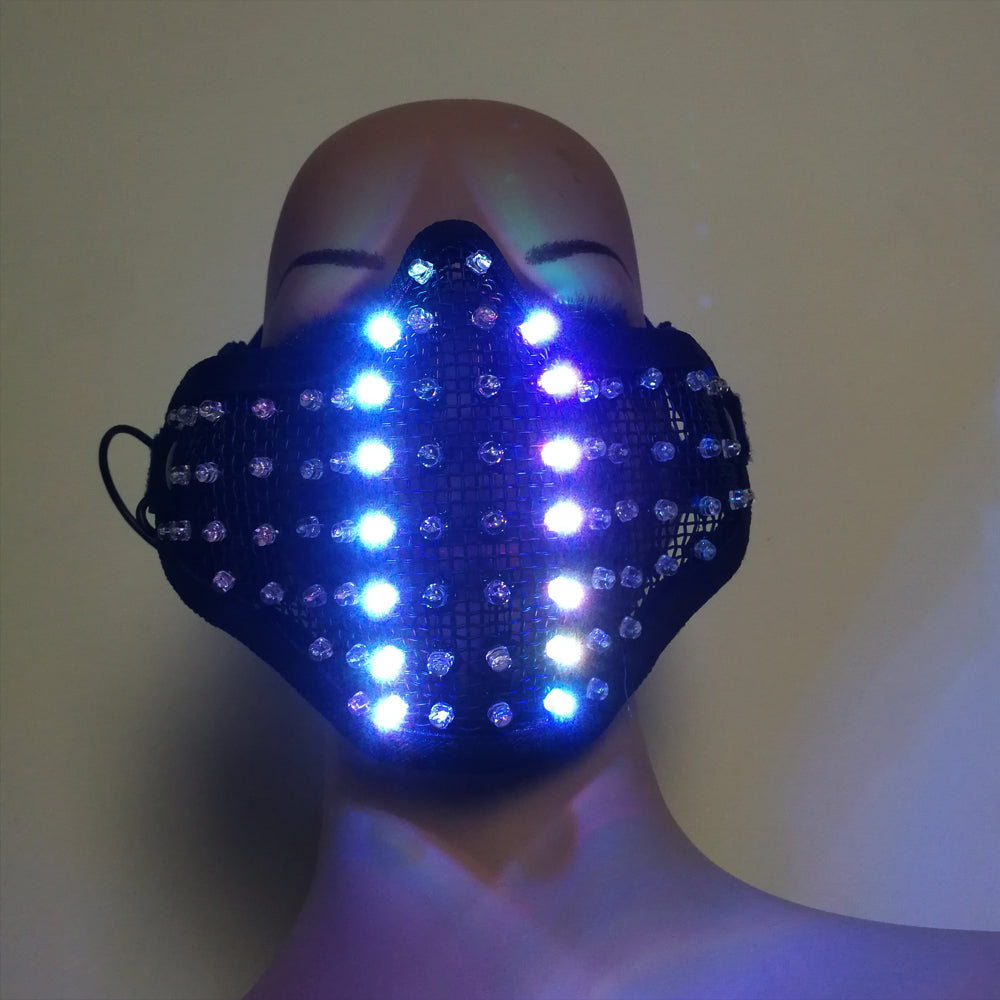 Coloridas máscaras LED Hero Face Guard PVC Masquerade Party Halloween Birthday LED Máscaras