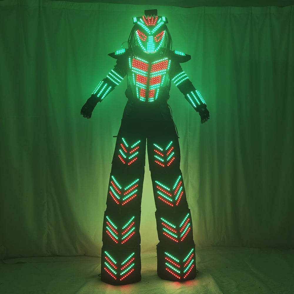 LED Robot Suits Luminous Costume David Guetta LED Robot Suit Illuminated Kryoman Robot Led Stilts Clothes