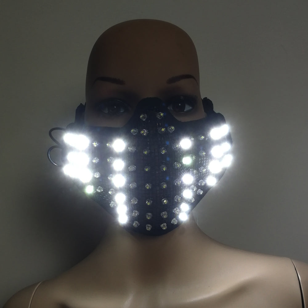 Máscaras de luz LED brillante Hero Face Guard PVC Masquerade Party Halloween Birthday LED Máscaras