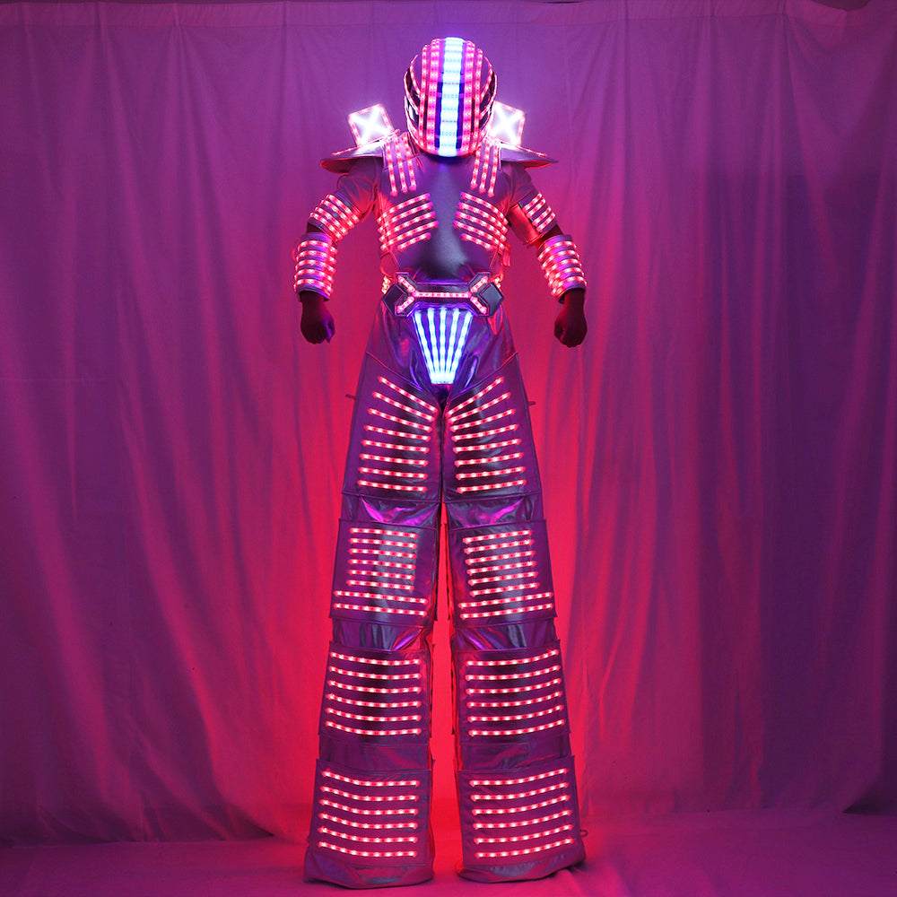 Traje De Robot LED Laser Suit Costume Clothing Used with High Heel Predator Led Costume