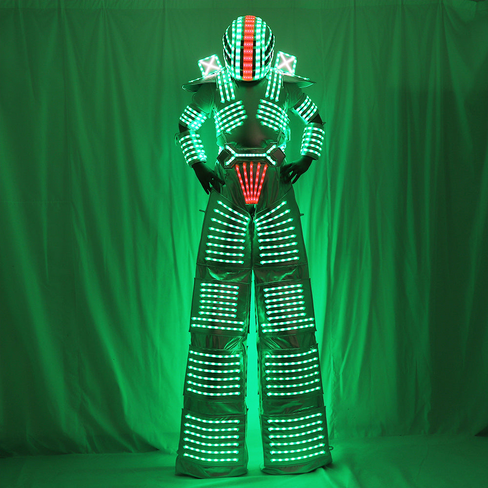 Traje De Robot LED Laser Suit Costume Clothing Used with High Heel Predator Led Costume