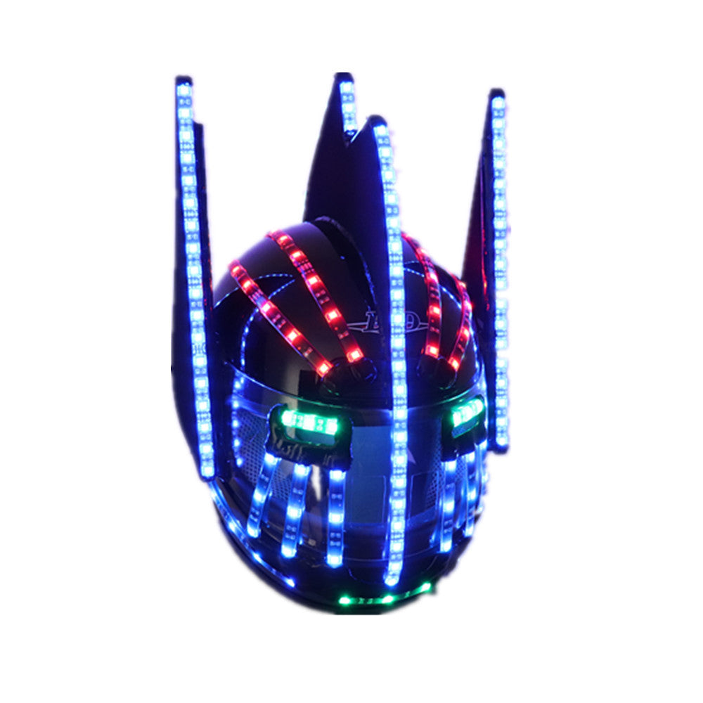 Cascos LED Moda Carpa intermitente luminosa Casco brillante Cascada Flujo LED Robot Casco Trajes Accesorios