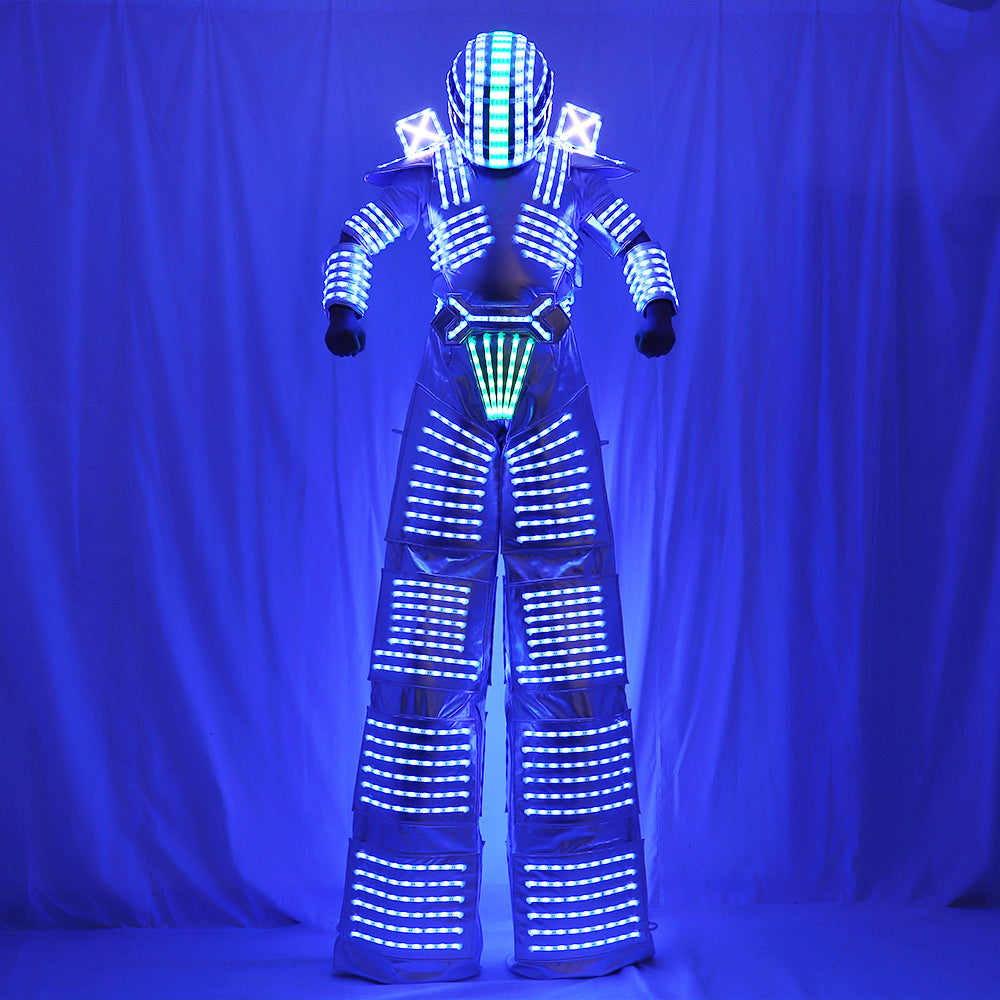 Traje De Robot LED Laser Suit Costume Clothing Used with High Heel Predator Led Costume