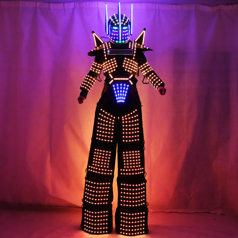 LED Light Suits Robot Clothes LED Stilts Walker Costume LED Robot Suits Party Ballroom Disco Nightclub Stage Robot Dress Show