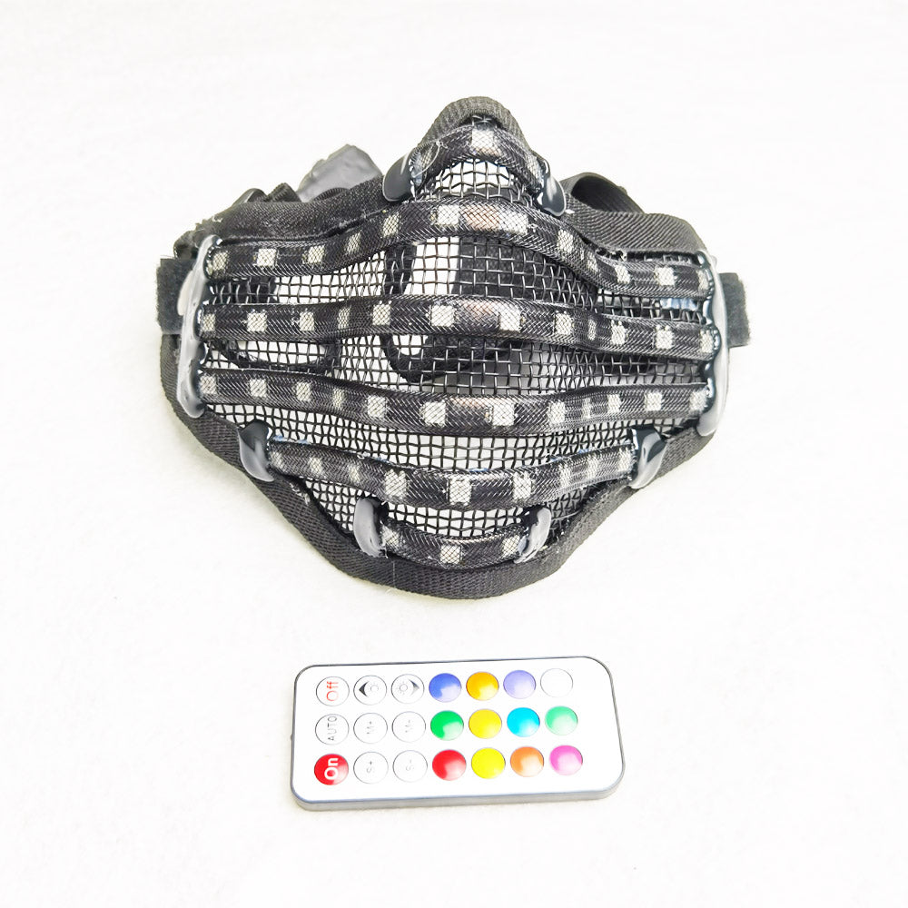 LED Rgb Mutilcolor Light Mask Héroe de la cara Dj Mask Party Halloween cumpleañera Mascarillas de colores LED para mostrar