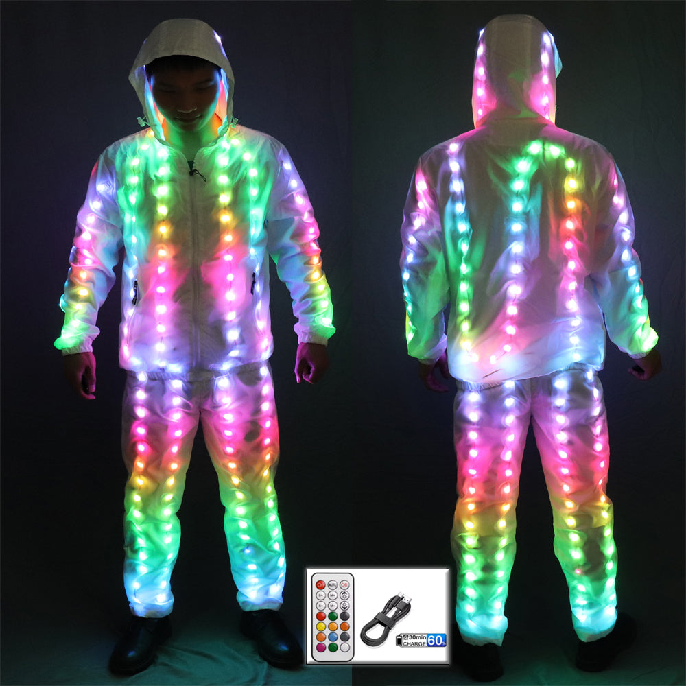 LED Light Up Tracksuit | Pixel Full Color Costume for Rave, Party & Stage - Temlaser.net