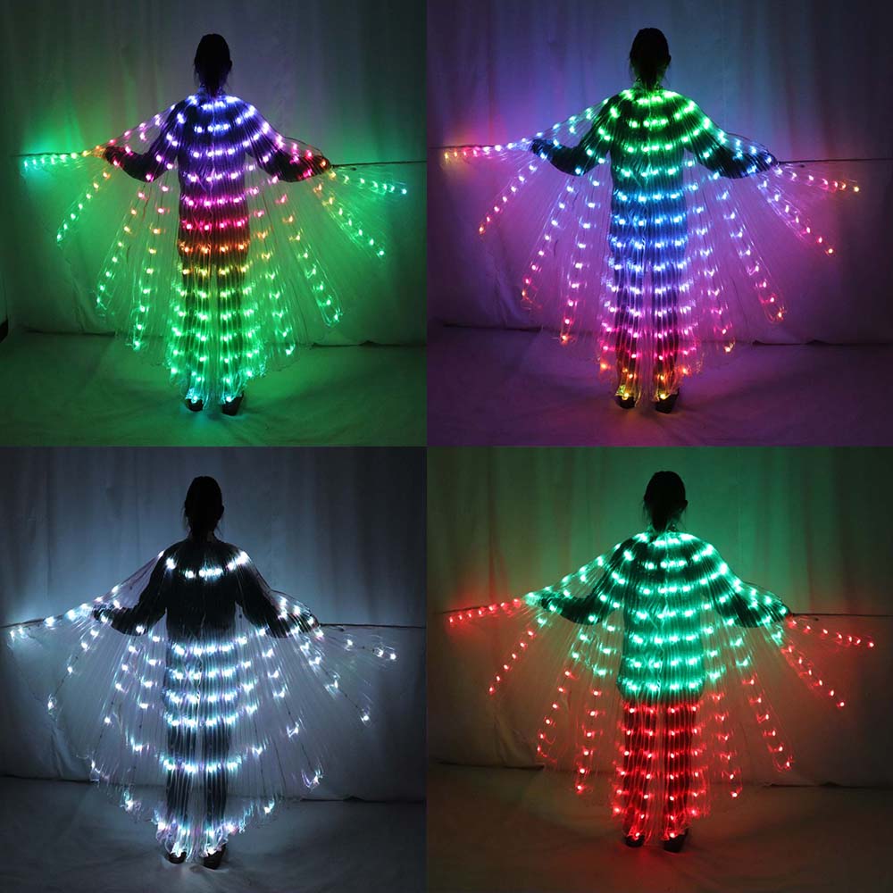 La Danza del vientre LED Isis Alas de colores de la Danza del Vientre Accesorio Popular de la Etapa de Rendimiento Puntales Alas accesorios Con Palo