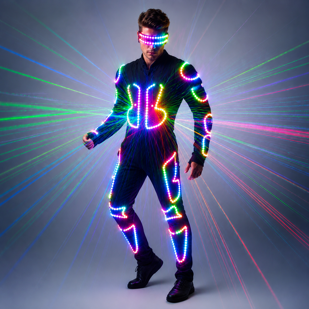 Future LED Robot Dance Armor RGB Laser Suit Festival Celebration Prom Party Music Show Cost Dancer Show Club Dress