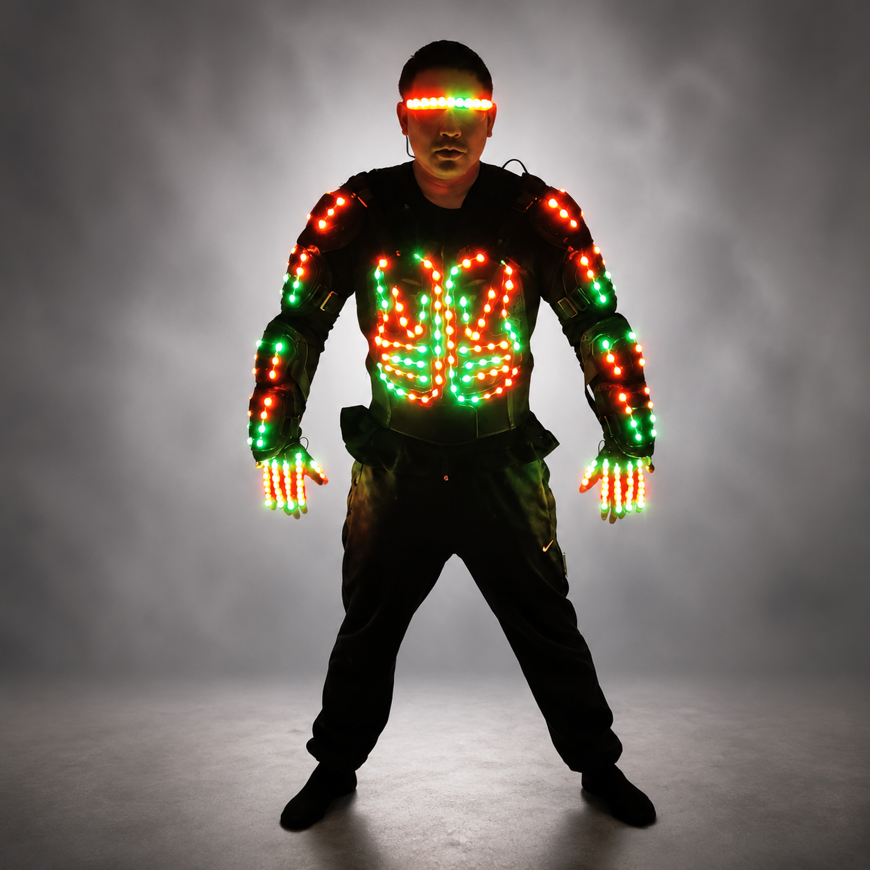 Pleine Couleur LED Lumineux Armure Légère Veste Lumineux Costumes Costume